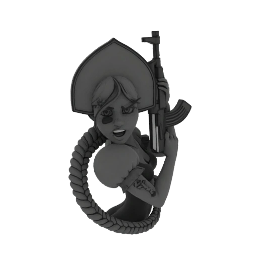 Russian Warrior with AK-47 3D Model