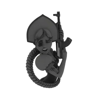 Russian Warrior with AK-47 3D Model