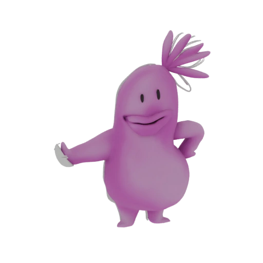 Pink Blob Creature 3D Model