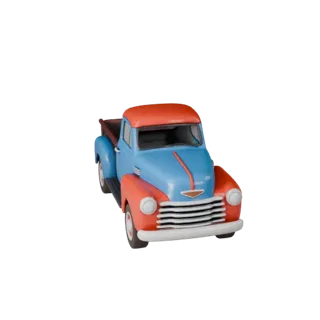 Camioncino d'epoca cartone animato 3D Model - Stilizzato per il gioco