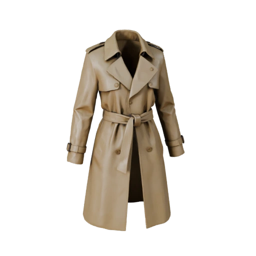 Casaco Trench Coat 3D Low Poly em Tempo Real para Motores