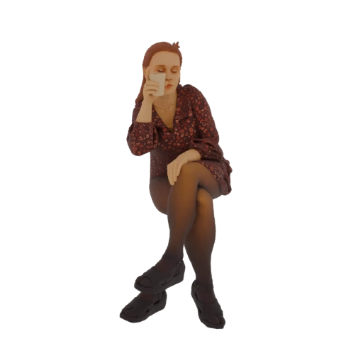 Woman Sitting with Coffee Cup