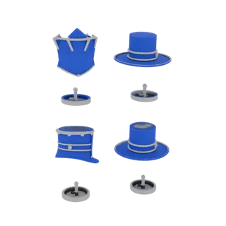 Gem Set Formal Button 3D Print Asset for Hobby Use