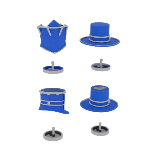 Druckfertiges 3D-Modell eines formellen Knopfes mit Edelsteinbesatz, perspektivische Studio-Renderung, die Form, Oberfläche u