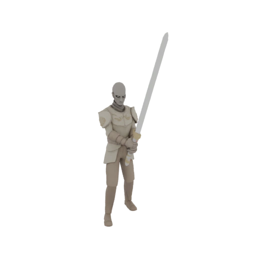 Fantasy Knight with Sword 3D Model