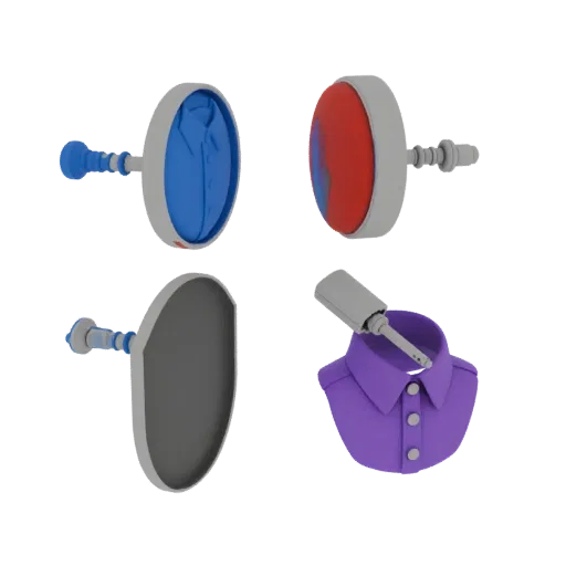 Gem Set Hemdknopf Produktviz 3D-Modell, Turntable Hero Render, mit sauberer Topologie und PBR-Shader auf dem Manschettenknopf