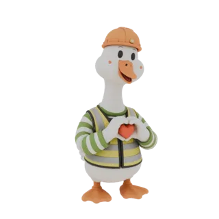 Construction Goose with Heart