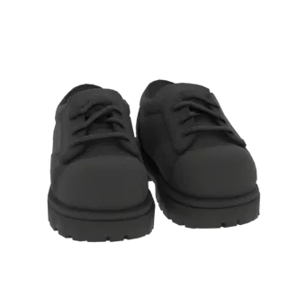 Classic Black Lace-Up Oxford Shoes 3D Model