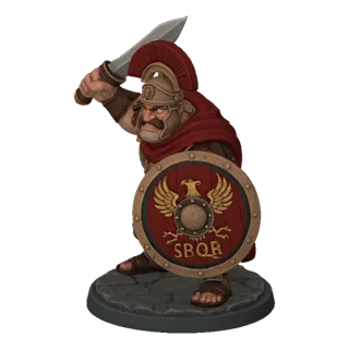 Roman Centurion with Sword and Shield 3D Model
