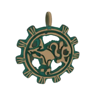 Steampunk Coyote Gear Pendant 3D Model