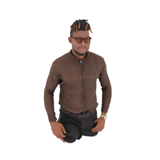 Man with Glasses and Hat
