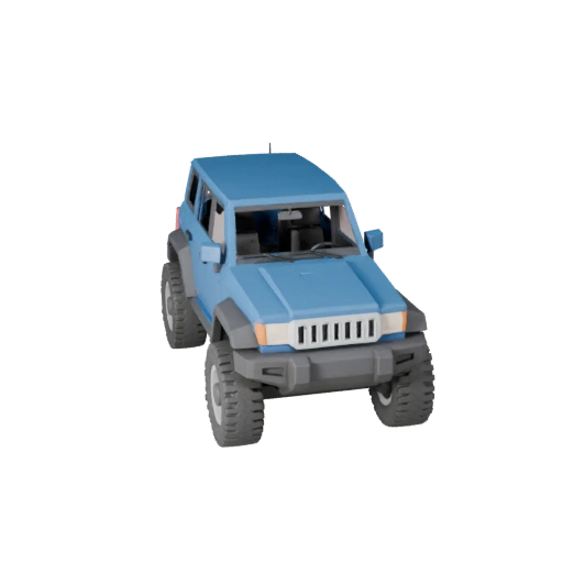 Modelo 3D de SUV Familiar Baixo Poli para Unity & Unreal PBR Asset