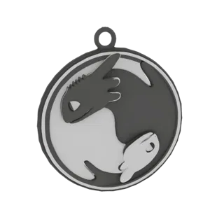 Yin Yang Dragon Pendant 3D Model
