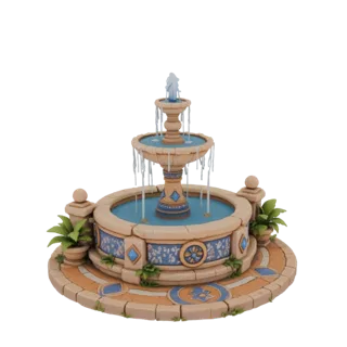 Tiered Garden Fountain with Planters