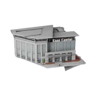 Low Poly Expo Center 3D Model for Realtime Games and VR