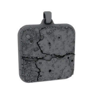 Square Pendant with Asphalt Texture and Cracks