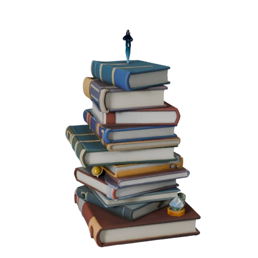 Pile de livres encombrée 3D pour moteurs temps réel