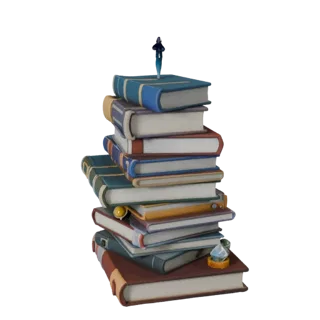 Cluttered Book Stack 3D Model for Realtime Engines