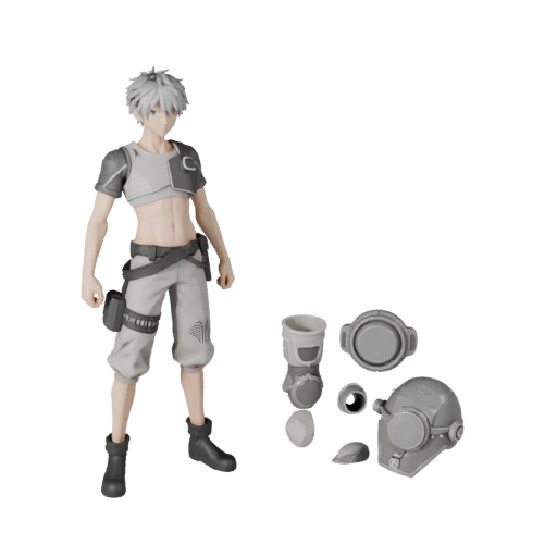 Modelo de Personaje Guerrero Anime - Articulado
