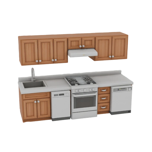 Straight Kitchen Unit with Appliances