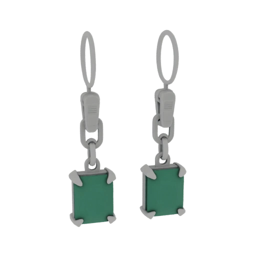 Pendientes de Esmeralda Realistas 3D para Uso en Estudio