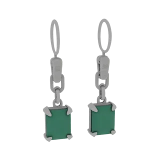 Realistic Emerald Earrings 3D Asset for Studio Use