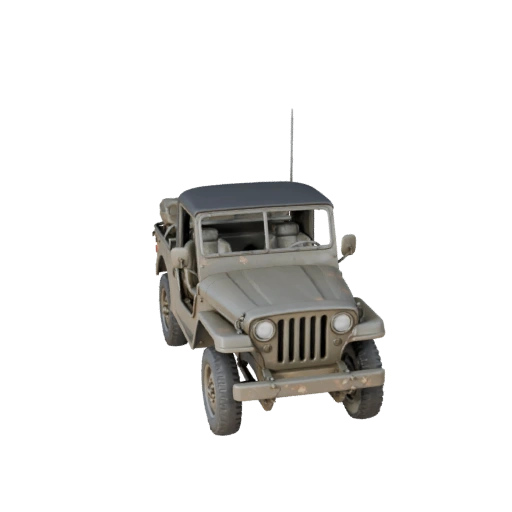 Modelo 3D de Jeep Militar de la Segunda Guerra Mundial para Unreal Engine - Juego