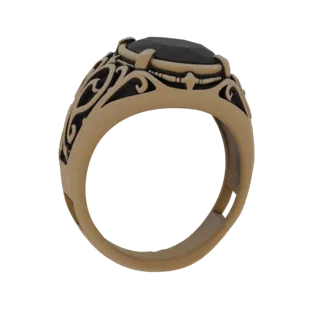 Ornate Black Gemstone Ring 3D Model