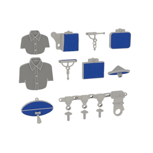 Tachuela de Camisa Estilo Monograma Modelo 3D AR para Navegadores