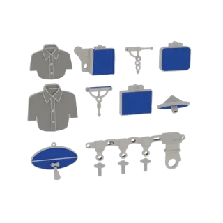 Monogram Style Shirt Stud 3D AR Asset for Browsers