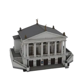 Neoclassical Theater Building 3D Model