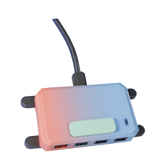 نموذج ثلاثي الأبعاد لمنفذ USB RGB منخفض المضلعات للألعاب في الوقت الفعلي