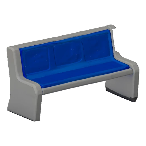 Futuristic Park Bench 3D Model - Frutiger Aero Style