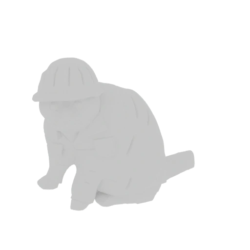 Construction Worker Kneeling 3D Model