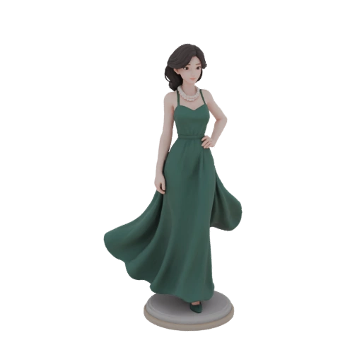Elegant Woman in Evening Gown