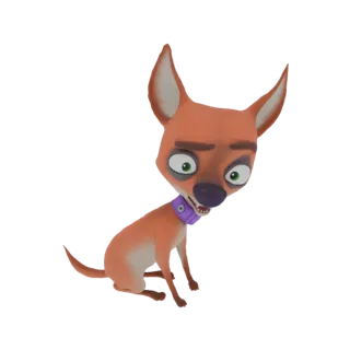 Cartoon Chihuahua Dog 3D Model