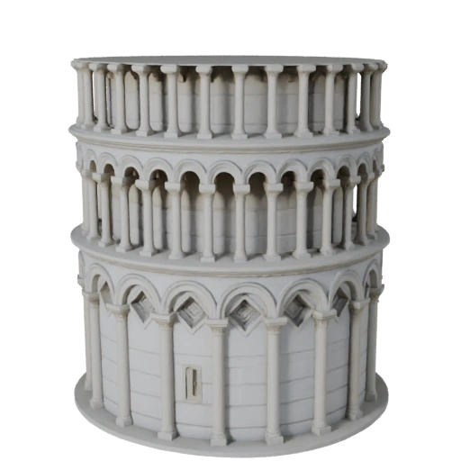 Hohes Poly Schiefer Turm von Pisa 3D-Modell für Archviz
