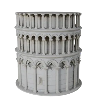 High Poly Leaning Tower of Pisa 3D Model for Archviz