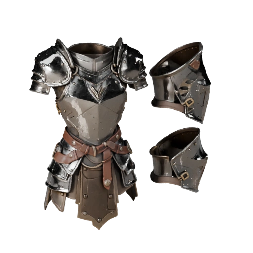 Mittelalterlicher Armschutz 3D-Asset für Casual-Level