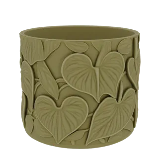 Embossed Leaf Pattern Planter Pot