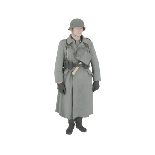 German Soldier Trench Coat 3D Model
