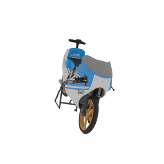 Vintage Blue and White Racing Motorcycle 3D Model