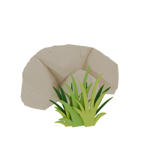 Stylized Rock and Grass