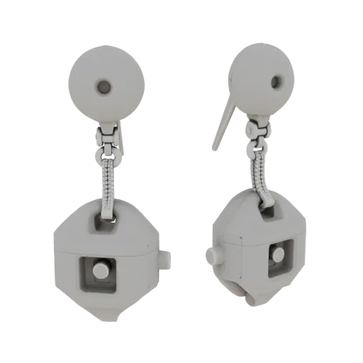 Modelo 3D de Brincos de Gota pronto para impressão, renderização de estúdio em três quartos frontal, destacando a forma e o d