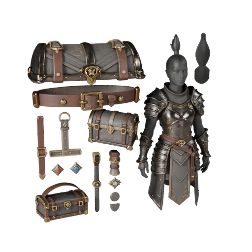 Fantasy Brustpanzer 3D-Asset für Indie-Level