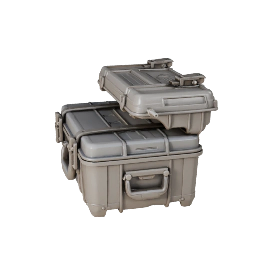 Boîte de munitions scellée réaliste 3D pour usage en studio