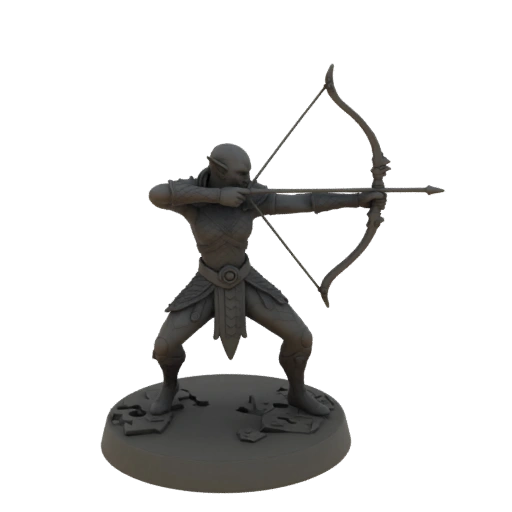 Fantasy Elfe Bogenschütze Miniatur STL - Zielhaltung