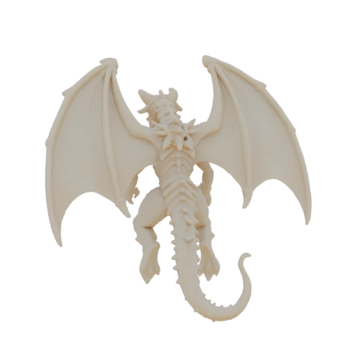 Fantasy Antiker Drachenboss Miniatur STL - Flügelspannweite Schädelgebunden