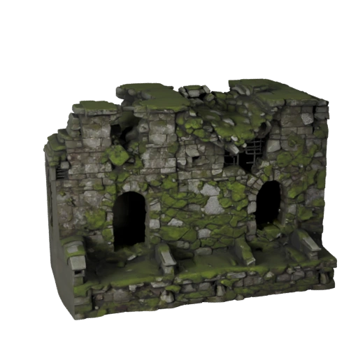 Mur de ruine couvert de mousse Actif 3D Unreal pour Niveaux de Jeu