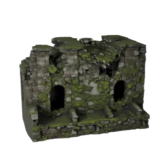 Moss Covered Ruin Wall Unreal 3D Asset for Game Levels